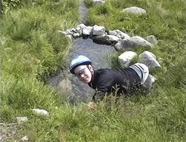 Nick gets some fresh mountain water at 821m above sea level